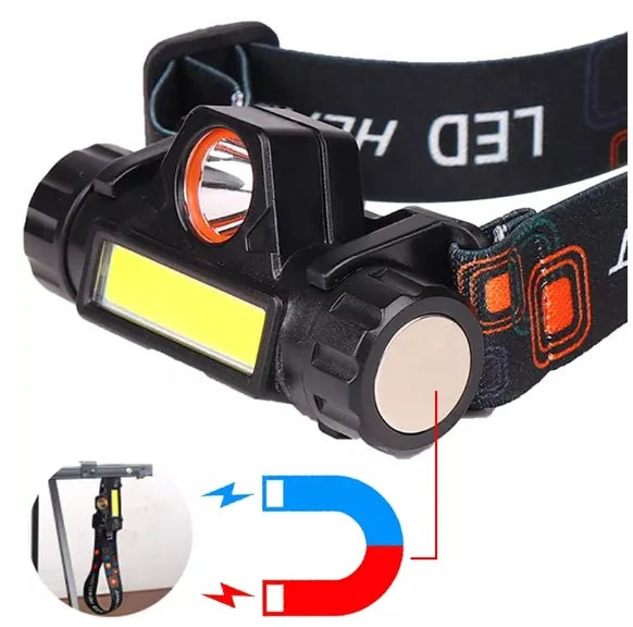 Lanterna de Cabeça Led COB Caminhada Pesca Ciclismo High Power