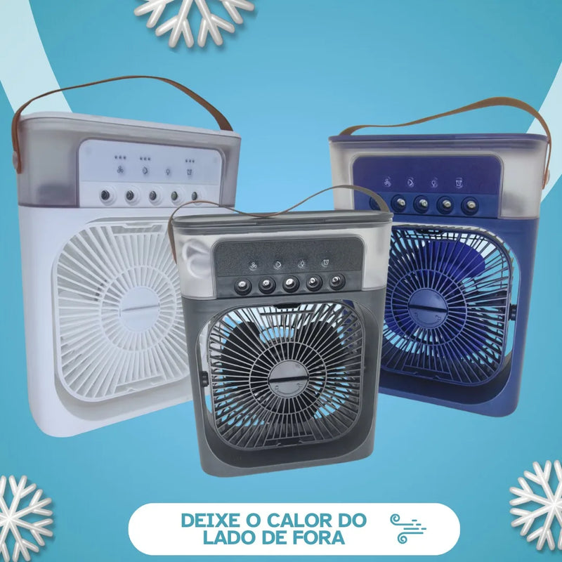 Ventilador Portátil com Iluminação Umidificador Climatizador