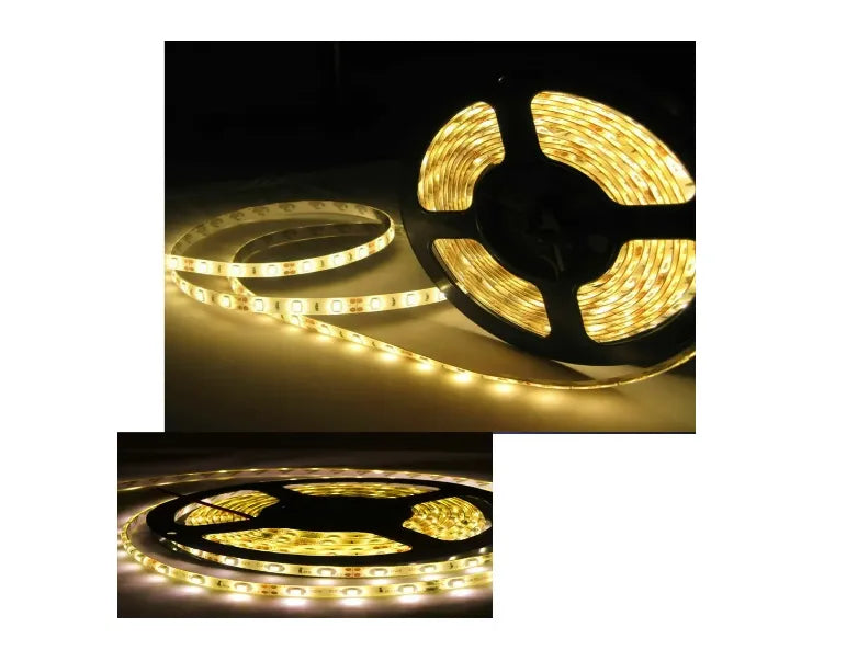 Fita Led Rolo 5m 3528 Branco Quente Dupla Face Prova D'agua