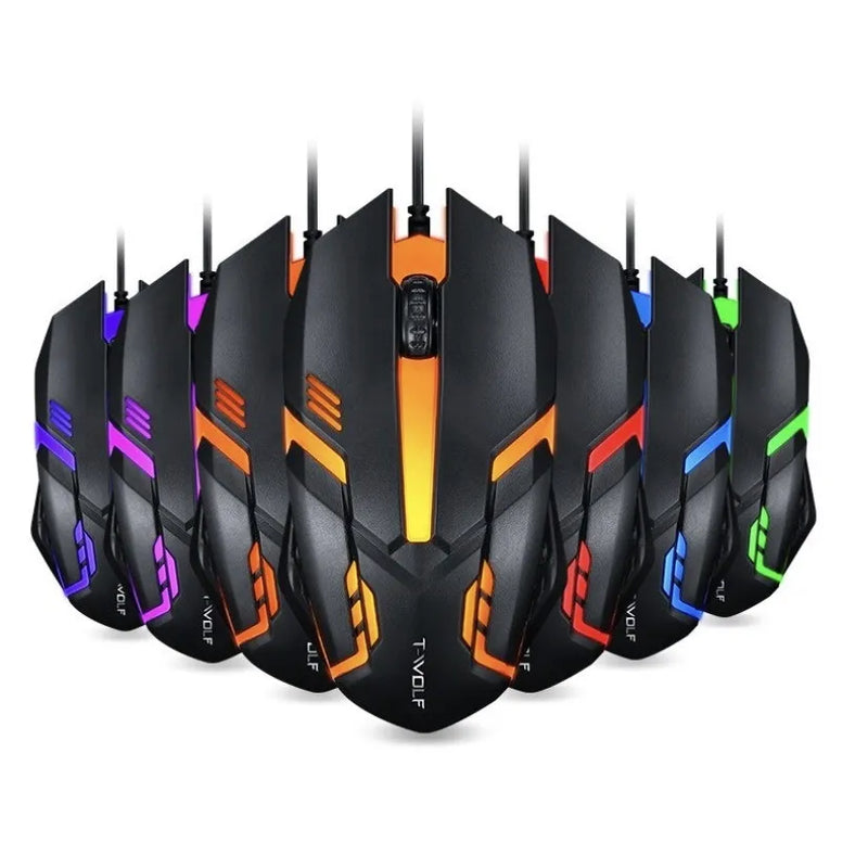 mouse para gamer, 3200dpi, led rgb, para fio