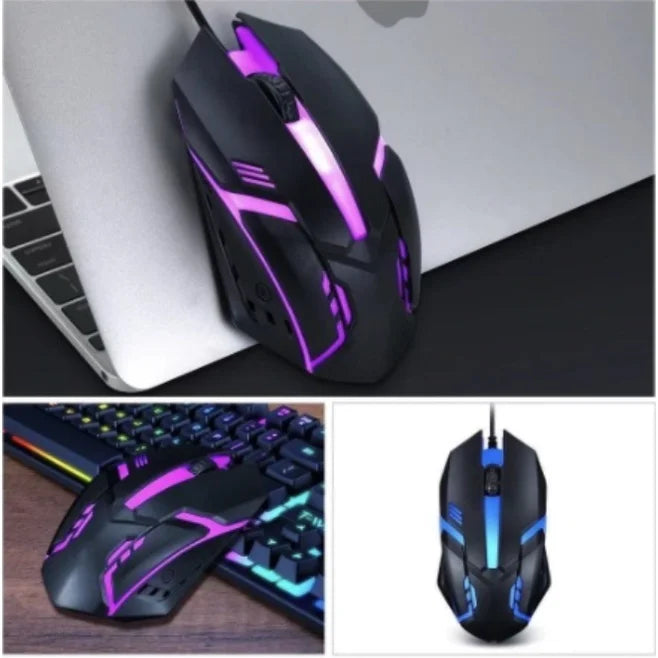 mouse para gamer, 3200dpi, led rgb, para fio