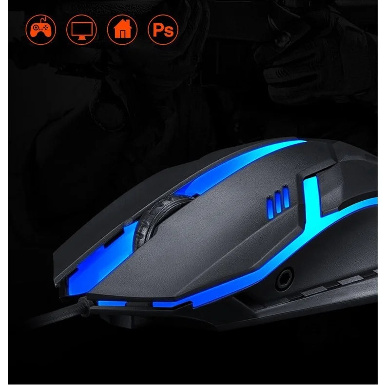 mouse para gamer, 3200dpi, led rgb, para fio